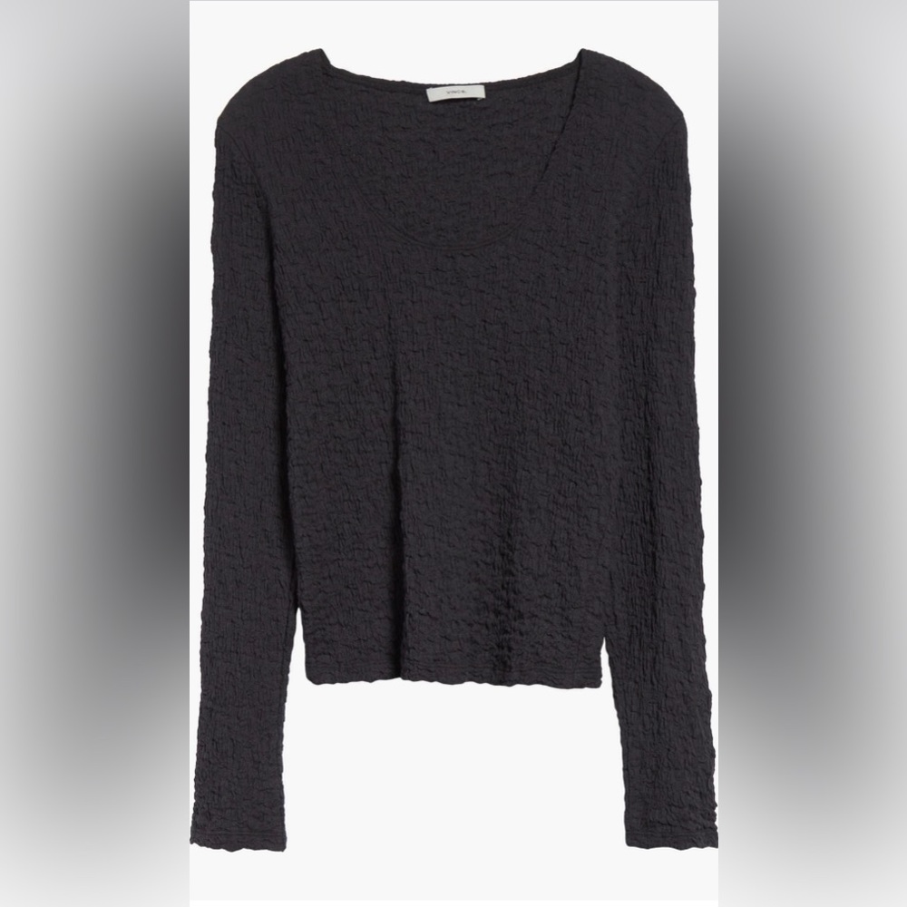 Vince Women's Gray Long Sleeve Scoop Neck Top Graphite Small - Picture 6 of 6